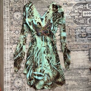 Vintage Y2K 90s butterfly dress size S